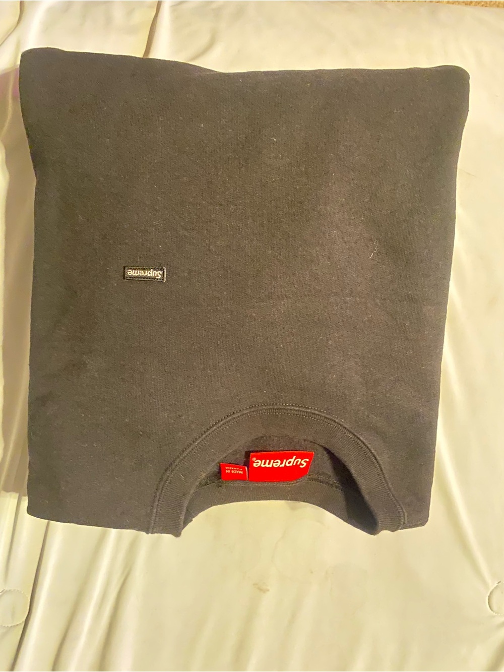 Supreme Crewneck Sweatshirt - Charcoal with Red Tag